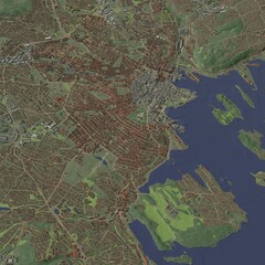 3D illustration of city and urban in Oslo Norway