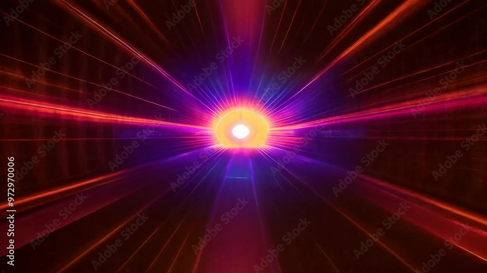 Canvas Prints 3d animation of a futuristic tunnel with bright neon lights