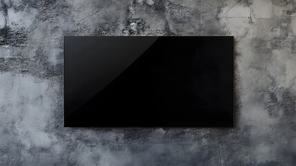Blank black glass signplate on textured wall mockup 