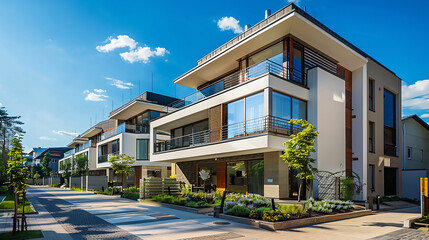Obraz premium Eixample district - most beautiful area of Barcelona Lush Landscaping