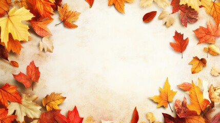 Autumn leaves background with copy space