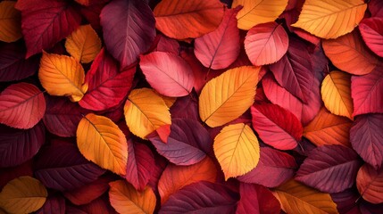 Fototapeta premium Autumn leaves background with copy space 