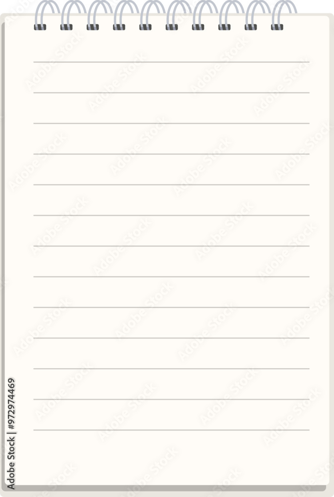 Poster blank notepad with spiral binding is waiting to be filled with ideas, notes, or sketches