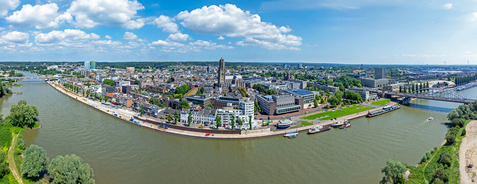Aerial panorama from the city Arnhem in the Netherlands