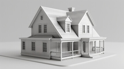 Fototapeta premium Architectural Design of a Modern House with a Wooden Facade luxury white home