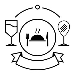 Dinner logo line art social media marketing