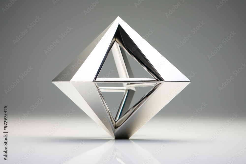 Aufkleber a captivating 3d octahedron, its sharp edges and gleaming surfaces creating a sense of dynamism