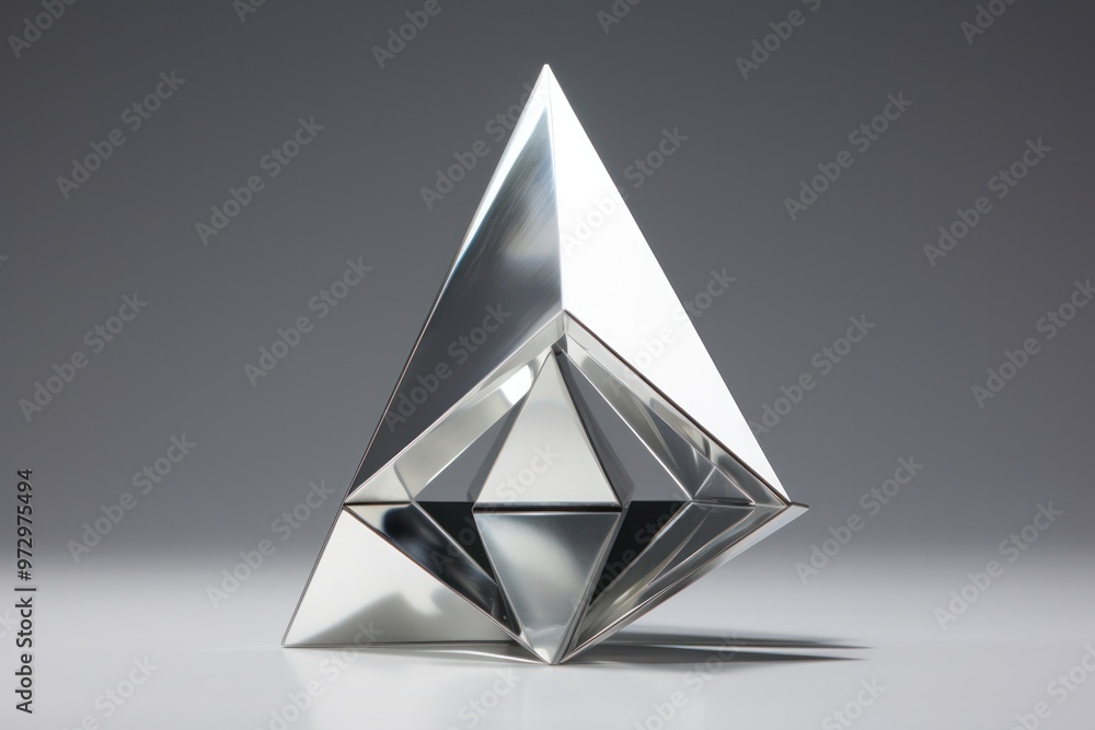 Aufkleber a captivating 3d octahedron, its sharp edges and gleaming surfaces creating a sense of dynamism