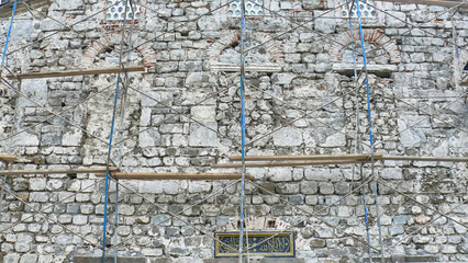 Trabzon Zağnos Valley and the flat and arched historical castle walls of Trabzon Castle © cagatay