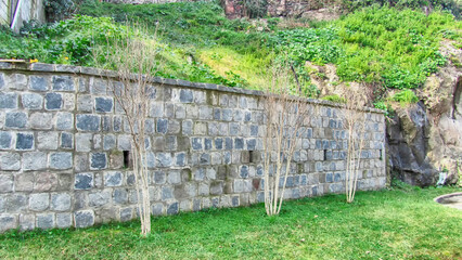 Trabzon Zağnos Valley and the flat and arched historical castle walls of Trabzon Castle © cagatay
