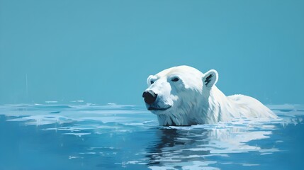 Obraz premium polar bear in water