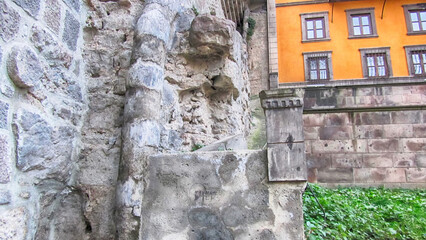 Trabzon Zağnos Valley and the flat and arched historical castle walls of Trabzon Castle © cagatay