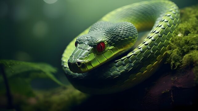 green snake on a branch