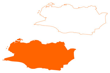 Goes city and municipality (Kingdom of the Netherlands, Holland, Zeeland or Zealand province) map vector illustration, scribble sketch map