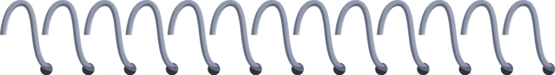 Metal spiral binder is connecting element for notebook, calendar or brochure