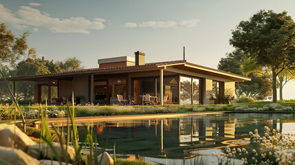 Obraz premium Residential architecture exterior home design of modern family house