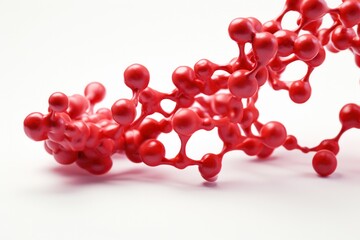 A highly detailed 3D rendering of a hemoglobin molecule, the oxygen-carrying protein found in red blood cells