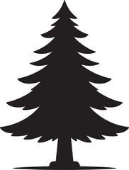 Christmas tree silhouettes vector on white background. Christmas tree illustration