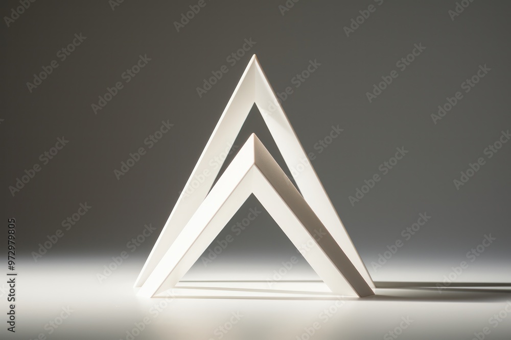 Poster a mesmerizing 3d tetrahedron, its simple yet elegant form casting
