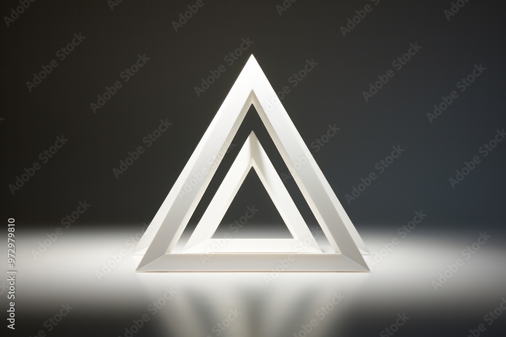 Poster a mesmerizing 3d tetrahedron, its simple yet elegant form casting