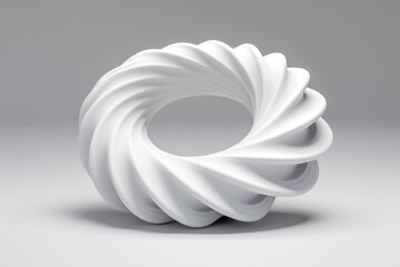 A mesmerizing 3D torus, its smooth, endless loop casting an otherworldly glow against the stark