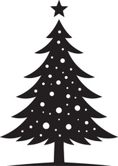Christmas tree silhouettes vector on white background. Christmas tree illustration