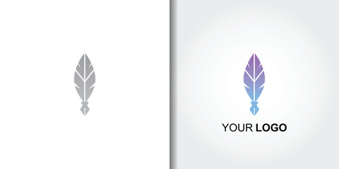 Whimsical Feather Logo Design