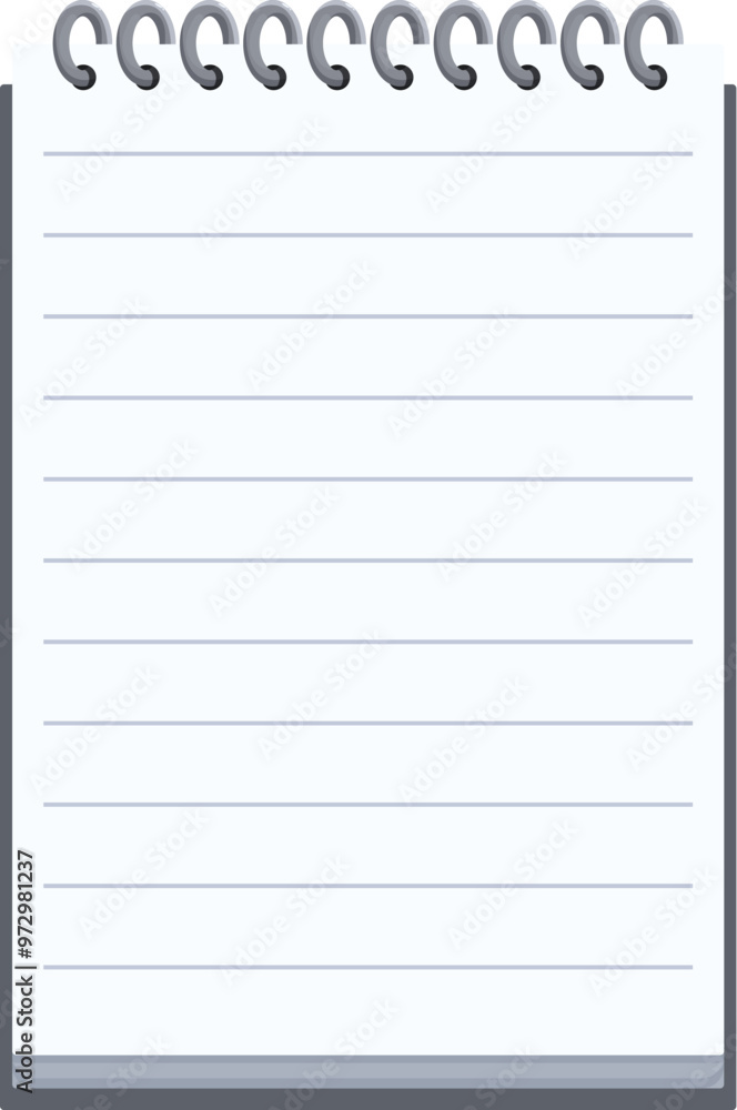 Poster blank notepad with a spiral binding at the top, providing a space for writing and organizing thought