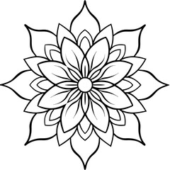 decorative flowers outline coloring book page line art drawing