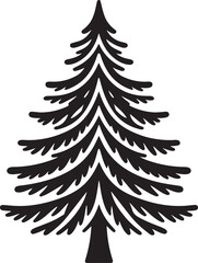 Fototapeta premium Christmas tree silhouettes vector on white background. Christmas tree illustration