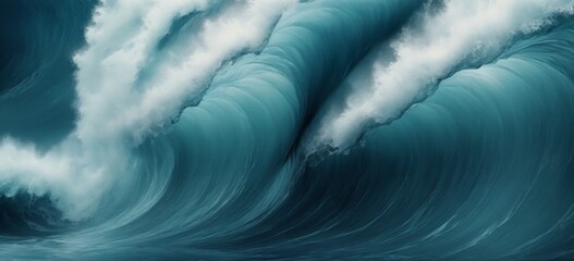 Ocean-inspired abstract digital art with dark blue tones and tex