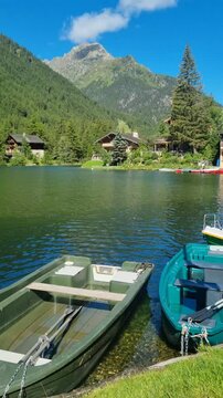 Lake Champex near the beautiful Mont Blanc Massif, Alps, Switzerland

