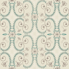 Night Swim and Molasses Forest Moonflower wilderness 
 Vector Repeat pattern with Moonflowers .
