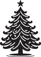 Christmas tree silhouettes vector on white background. Christmas tree illustration