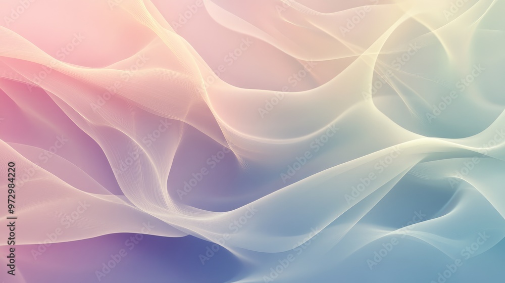 Poster a tranquil abstract background with flowing curves and gentle transitions of color, evoking a sense 