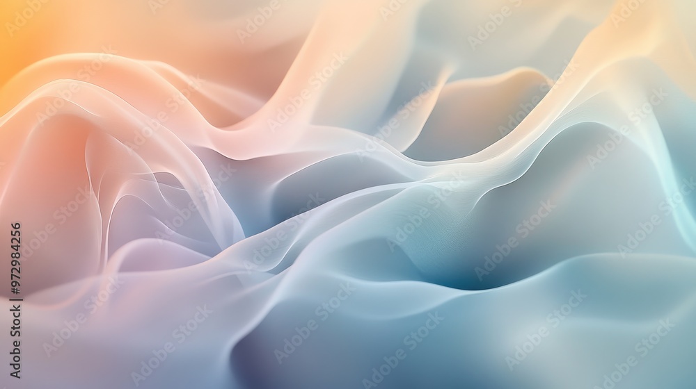 Poster a tranquil abstract background with flowing curves and gentle transitions of color, evoking a sense 