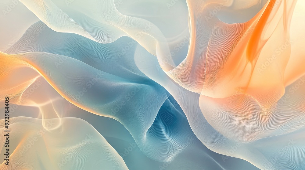 Poster a tranquil abstract background with flowing curves and gentle transitions of color, evoking a sense 