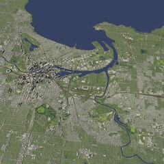 3D illustration of city and urban in Melbourne Australia
