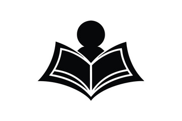 A child logo consisting of a book page creative silhouette simple and minimalist with white background