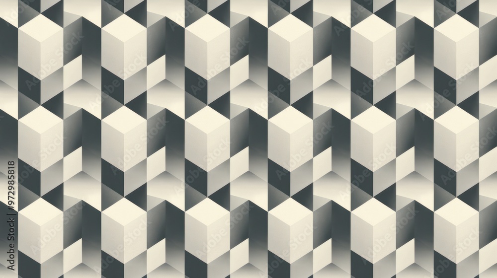 Poster a seamless pattern of geometric shapes seamlessly blending into one another, creating a mesmerizing 