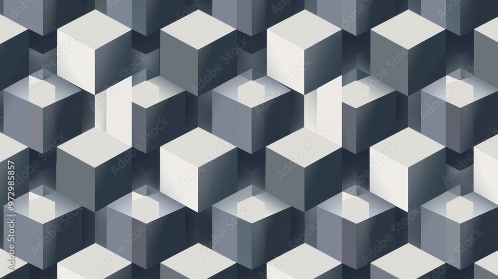 Poster a seamless pattern of geometric shapes seamlessly blending into one another, creating a mesmerizing 