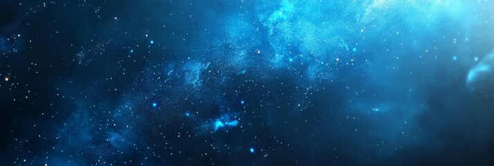 Fototapeta premium Abstract Universe Background with Blue Nebula, Stardust, and Clusters of Stars in Deep Space