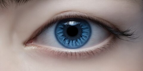 Close-Up of Human Eye with Focal Point on Iris, Pupil, and Eyela