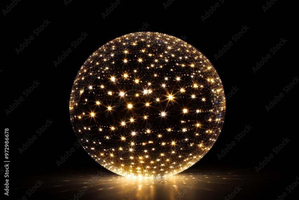 Poster a soccer ball made from hundreds of tiny led lights, creating a mesmerizing display when turned on