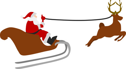 クリスマスにプレゼントを配るサンタのイラスト