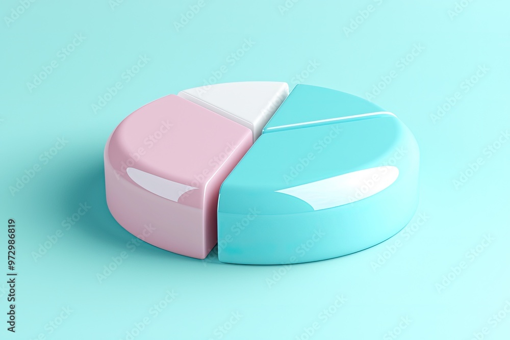 Aufkleber a modern pie chart in pastel colors showcasing data segmentation, ideal for presentations and report