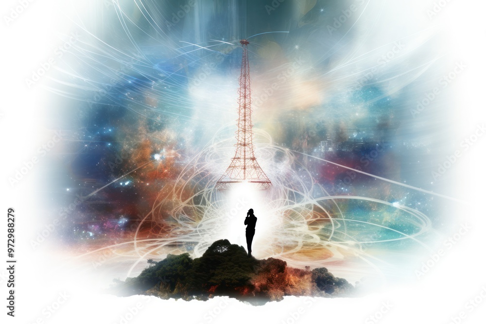 Aufkleber a symbolic representation of a cell phone signal, conveying the power of communication and connectiv