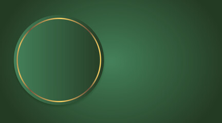 Circle with line gold on dark green background Illustration