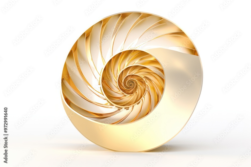 Poster golden ratio spiral with fibonacci sequence numbers at each intersection point