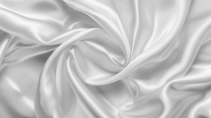 Obraz premium White Silk Satin Fabric Texture, Luxurious Flowing Drape with Soft Folds, Abstract Background Smooth elegant white silk or satin luxury texture background